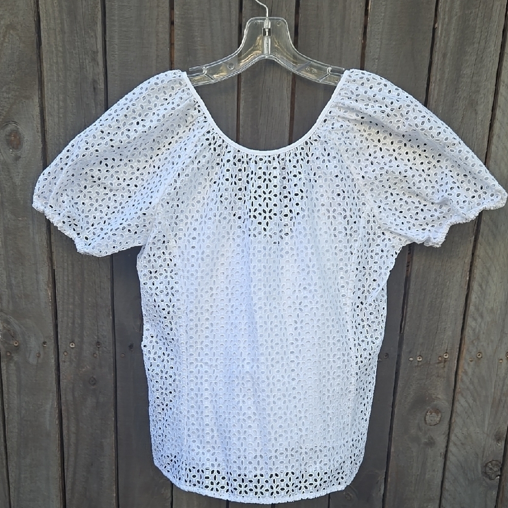 J. Crew White Eyelet Women's Top Size 4.  NWT